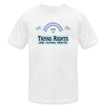 Trans Rights - Unisex Jersey T-Shirt by Bella + Canvas - white - Front - Jose (178cm)