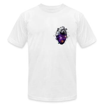 Heart galaxy space lover - Unisex Jersey T-Shirt by Bella + Canvas - white - Front - Jose (178cm)