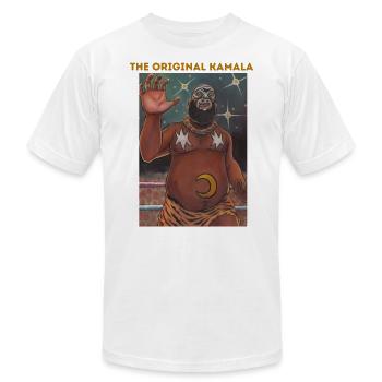 The Original Kamala - Unisex Jersey T-Shirt by Bella + Canvas - white - Front - Jose (178cm)