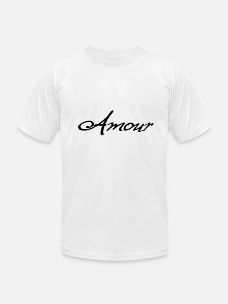 Amour (Love) - Unisex Jersey T-Shirt by Bella + Canvas - white