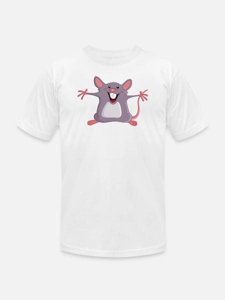 Happy Mouse - Unisex Jersey T-Shirt by Bella + Canvas - white