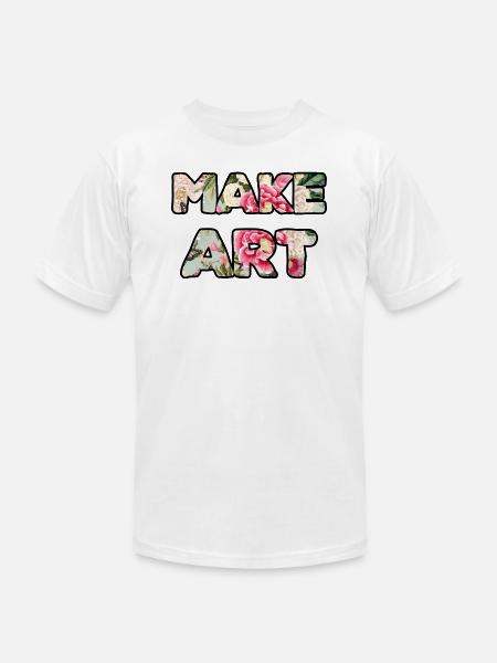 Make Art roses - Unisex Jersey T-Shirt by Bella + Canvas - white