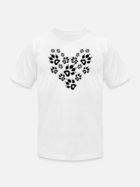 Paw Heart - Unisex Jersey T-Shirt by Bella + Canvas - white
