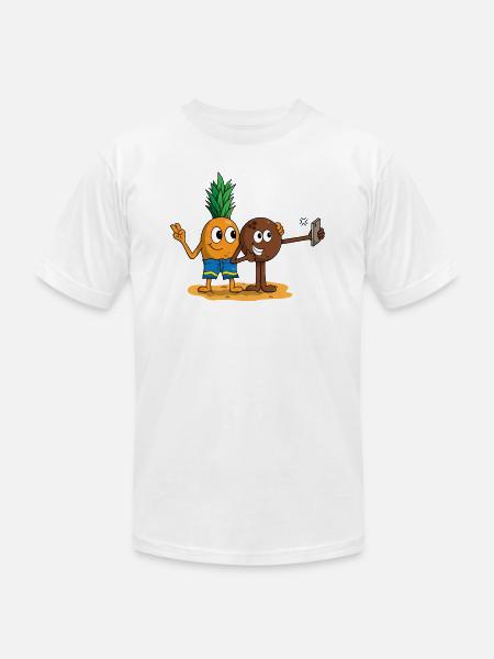 Pineapple And Coconut Selfie - Unisex Jersey T-Shirt by Bella + Canvas - white