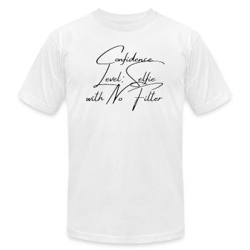 Confidence - Unisex Jersey T-Shirt by Bella + Canvas - white - Front - Jose (178cm)