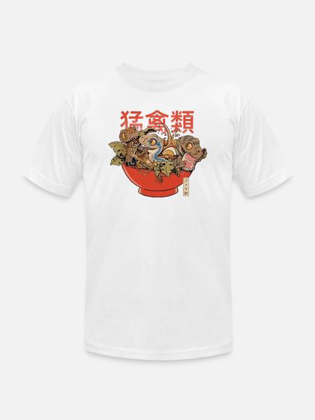 Ramen Raptors - Unisex Jersey T-Shirt by Bella + Canvas - white