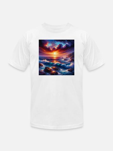 Sunset Serenity - Unisex Jersey T-Shirt by Bella + Canvas - white