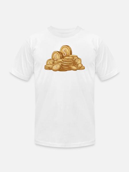 Pile of Gold Coins - Unisex Jersey T-Shirt by Bella + Canvas - white