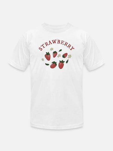Strawberries - Unisex Jersey T-Shirt by Bella + Canvas - white