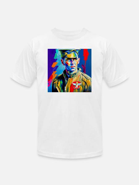American Bomber Pilot - WW2 - Unisex Jersey T-Shirt by Bella + Canvas - white