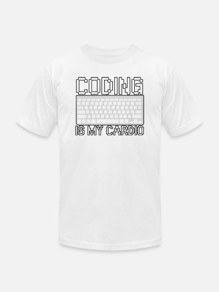 Coding Is My Cardio - Unisex Jersey T-Shirt by Bella + Canvas - white