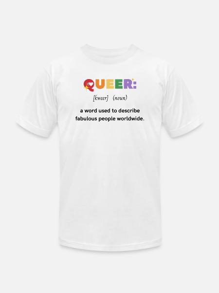 Queer - Unisex Jersey T-Shirt by Bella + Canvas - white