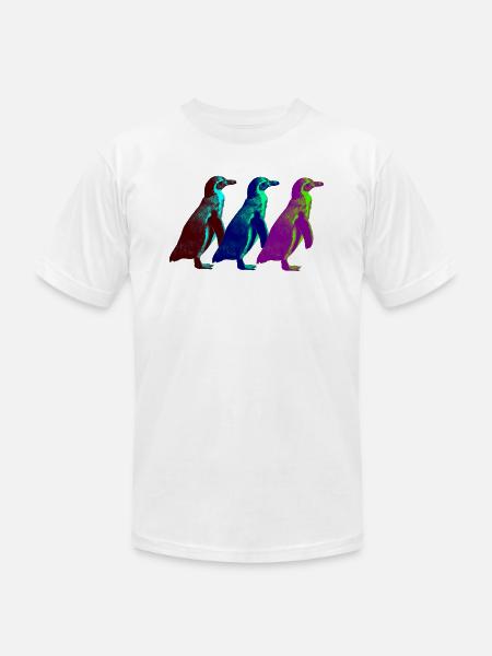 Penguin trio 2 - Unisex Jersey T-Shirt by Bella + Canvas - white