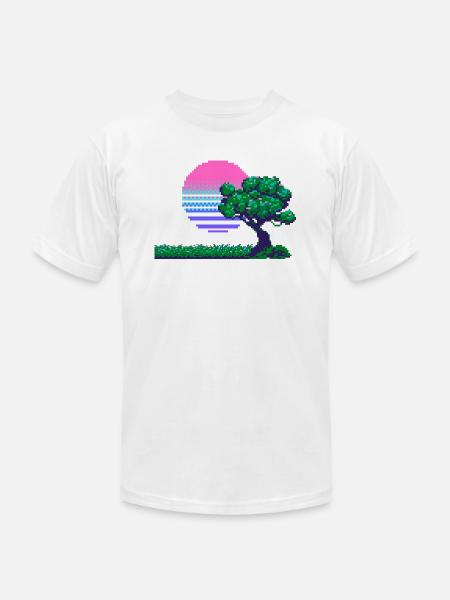 Pixel Serenity - Unisex Jersey T-Shirt by Bella + Canvas - white