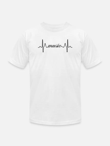 Music ECG heartbeat - Unisex Jersey T-Shirt by Bella + Canvas - white
