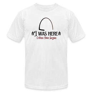 I WAS HERE, Albanian Hat - Unisex Jersey T-Shirt by Bella + Canvas - white - Front - Jose (178cm)