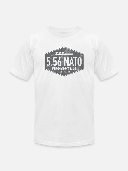 556 NATO Gray - Unisex Jersey T-Shirt by Bella + Canvas - white
