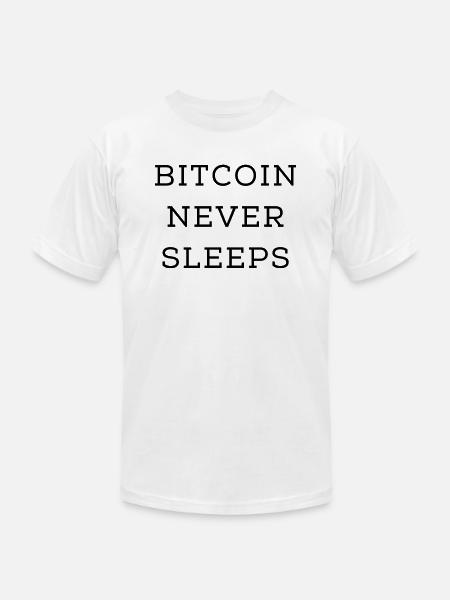 Bitcoin never sleeps hippie - Unisex Jersey T-Shirt by Bella + Canvas - white