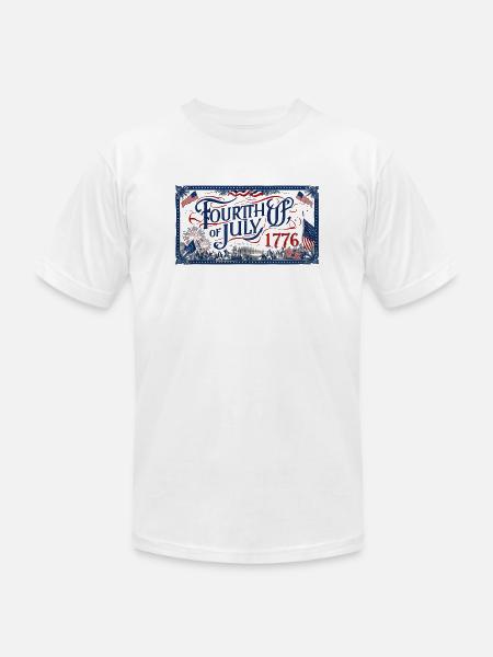 fourth of july - Unisex Jersey T-Shirt by Bella + Canvas - white