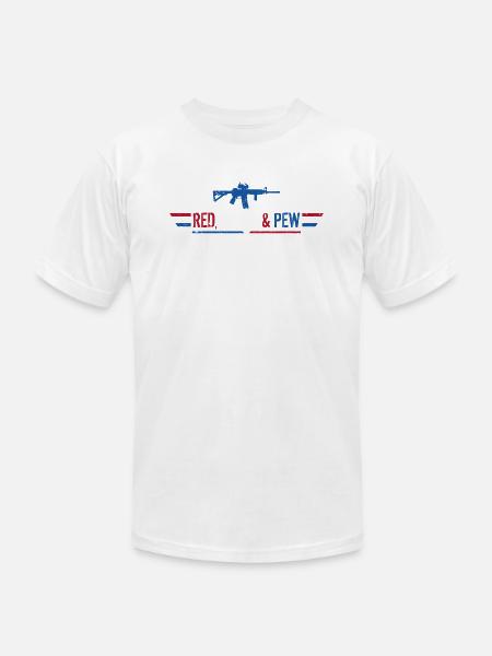 Red White And Pew - Unisex Jersey T-Shirt by Bella + Canvas - white