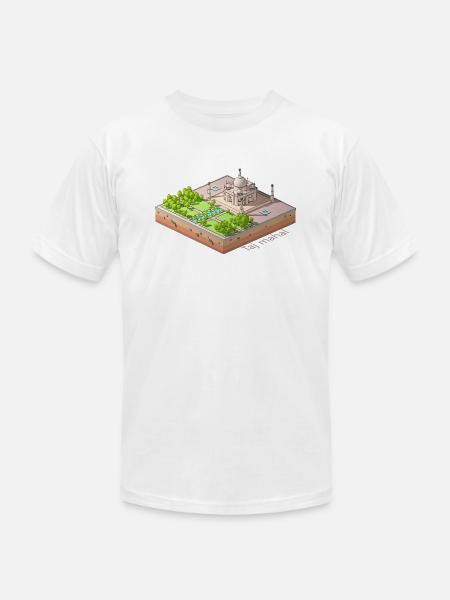 Geometric low poly Taj Mahal - Unisex Jersey T-Shirt by Bella + Canvas - white