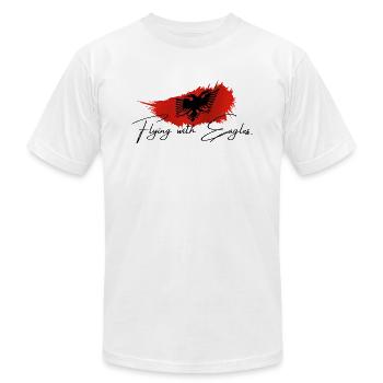 Flying with Eagles - Unisex Jersey T-Shirt by Bella + Canvas - white - Front - Jose (178cm)