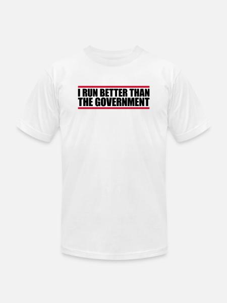 run better than government - Unisex Jersey T-Shirt by Bella + Canvas - white