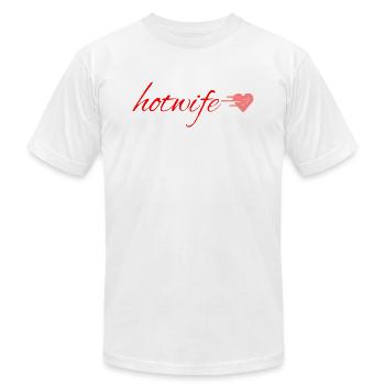 HotWife - Unisex Jersey T-Shirt by Bella + Canvas - white - Front - Jose (178cm)