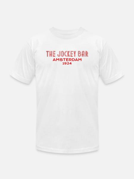 The Jockey Bar, Amsterdam - Unisex Jersey T-Shirt by Bella + Canvas - white