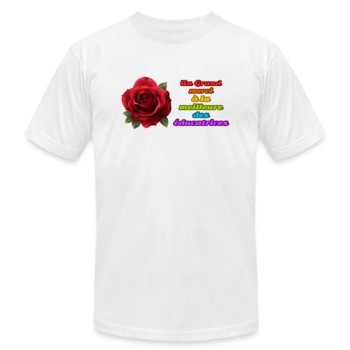 Thank You Educator: Pink and Rainbow Message - Unisex Jersey T-Shirt by Bella + Canvas