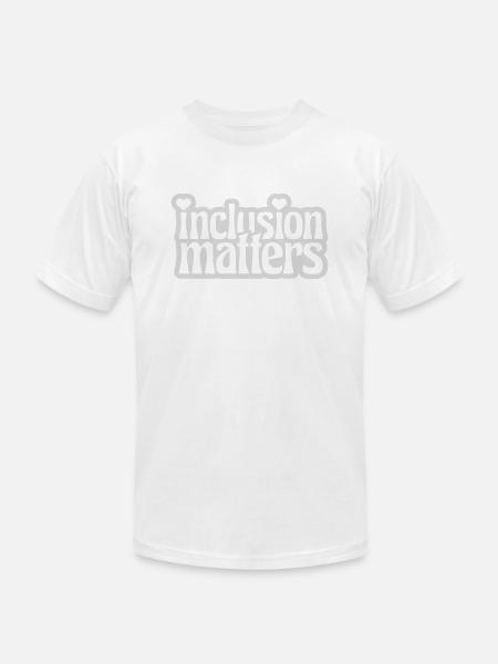 inclusion matters logo quote - Unisex Jersey T-Shirt by Bella + Canvas - white