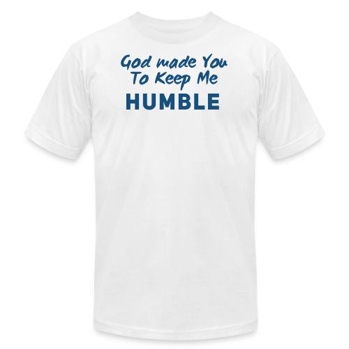 Christian Humility (blue) - Unisex Jersey T-Shirt by Bella + Canvas