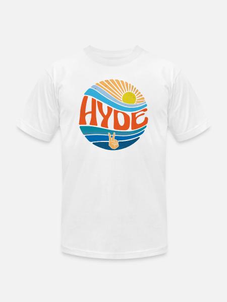 Hyde Shirt Vintage Sunset Hyde Groovy Tie Dye - Unisex Jersey T-Shirt by Bella + Canvas - white