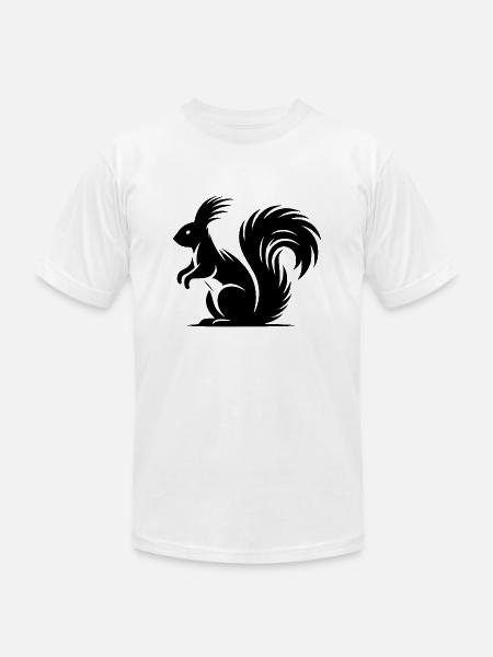 Squirrel Tattoo Style Drawing - Unisex Jersey T-Shirt by Bella + Canvas - white