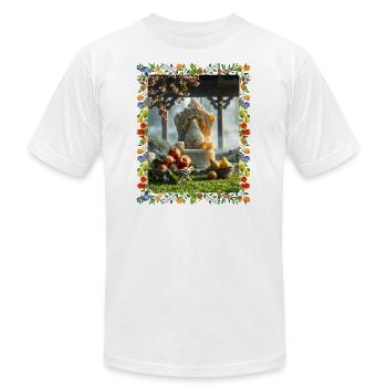 Sparkly Ivory Pear Throne and Fruit Baskets - Unisex Jersey T-Shirt by Bella + Canvas - white - Front - Jose (178cm)