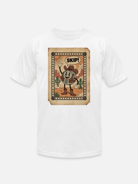 Desert Cowboy Skip Card - Unisex Jersey T-Shirt by Bella + Canvas - white