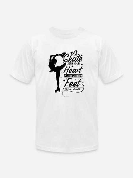 Heart Figure Skating - Unisex Jersey T-Shirt by Bella + Canvas - white