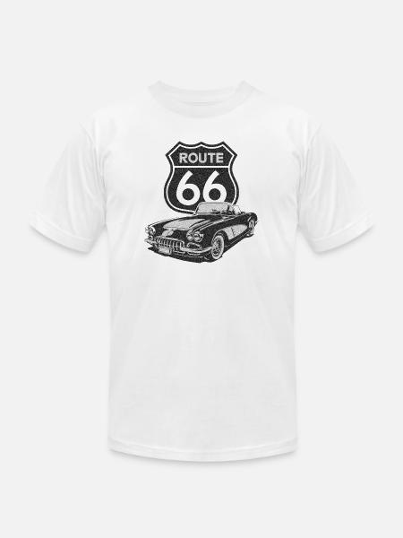 ROUTE 66 - Unisex Jersey T-Shirt by Bella + Canvas - white