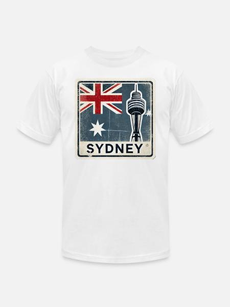 Sydney Tower - Unisex Jersey T-Shirt by Bella + Canvas - white