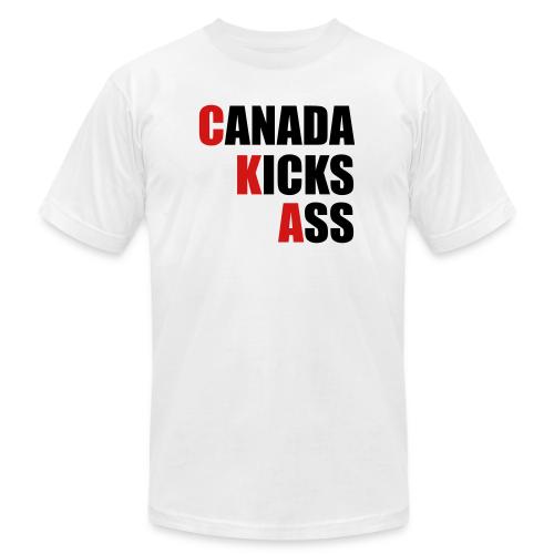 Canada Kicks Ass Vertical - Unisex Jersey T-Shirt by Bella + Canvas