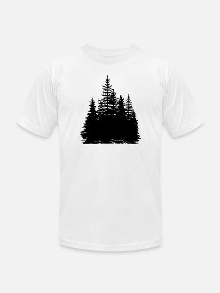 pine trees - Unisex Jersey T-Shirt by Bella + Canvas - white
