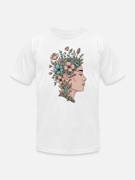 Blooming Mind - Unisex Jersey T-Shirt by Bella + Canvas - white