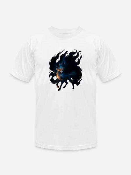 Mystic Night Wolf Illustration - Unisex Jersey T-Shirt by Bella + Canvas - white