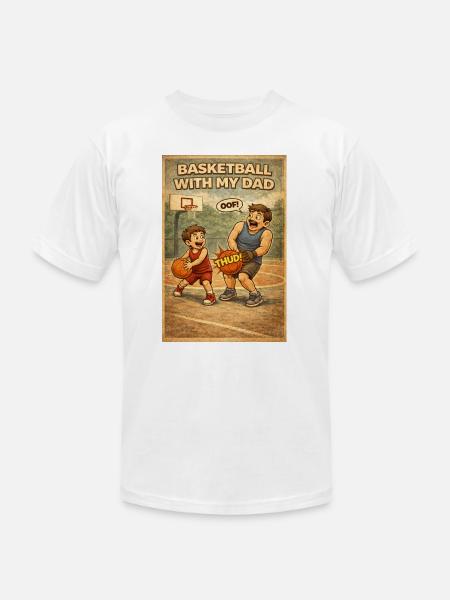 Basketball Bond: Dad and Kid - Unisex Jersey T-Shirt by Bella + Canvas - white