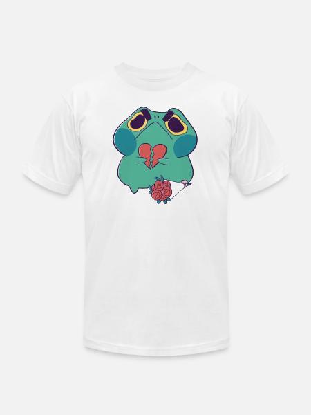 Broken Heart Frog - Unisex Jersey T-Shirt by Bella + Canvas - white
