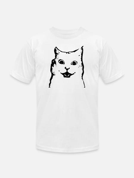 surprised cat - Unisex Jersey T-Shirt by Bella + Canvas - white