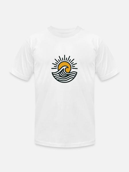 Sunrise Wave Emblem - Unisex Jersey T-Shirt by Bella + Canvas - white