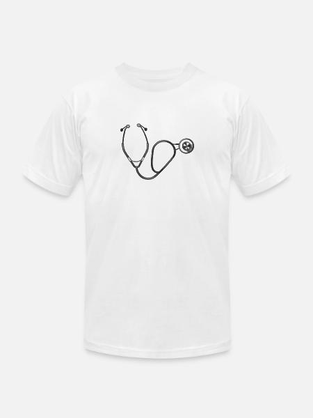 Stethoscope - Unisex Jersey T-Shirt by Bella + Canvas - white