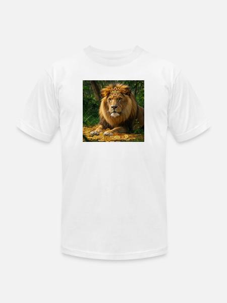 Lion coin - Unisex Jersey T-Shirt by Bella + Canvas - white