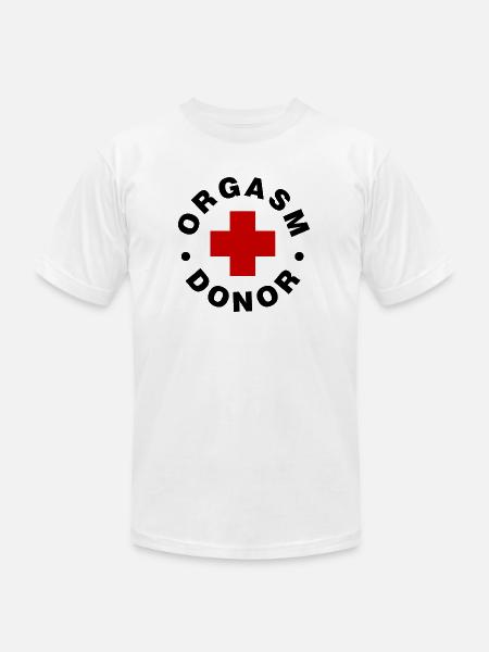 orgasm Donor - Unisex Jersey T-Shirt by Bella + Canvas - white